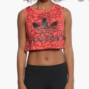 Adidas Women's Floral Red Crop Top